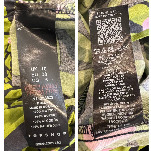 TOPSHOP Cotton Bold Daisy Cross Back Poplin Midi Dress (US/6) - Picture 7 of 8